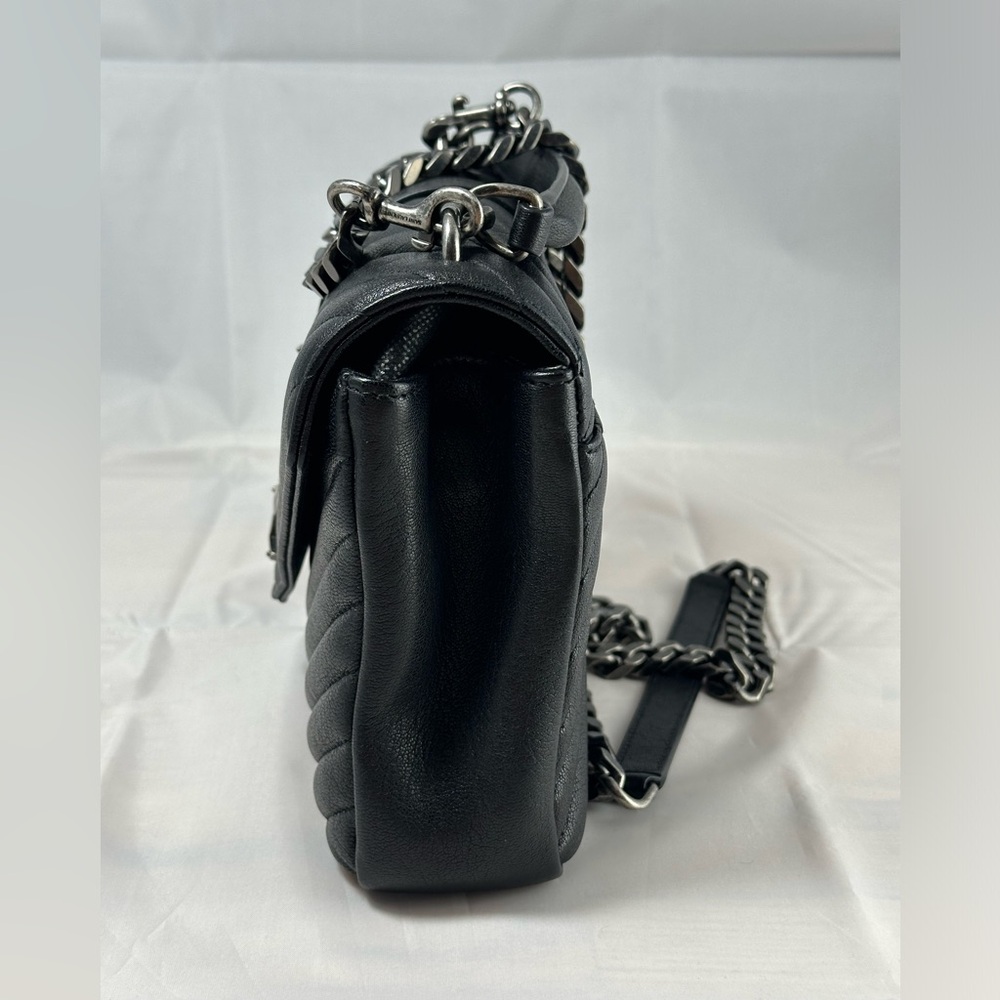 YSL College Medium Black in Quilted Leather Silver Hardware Used - Picture 8 of 16